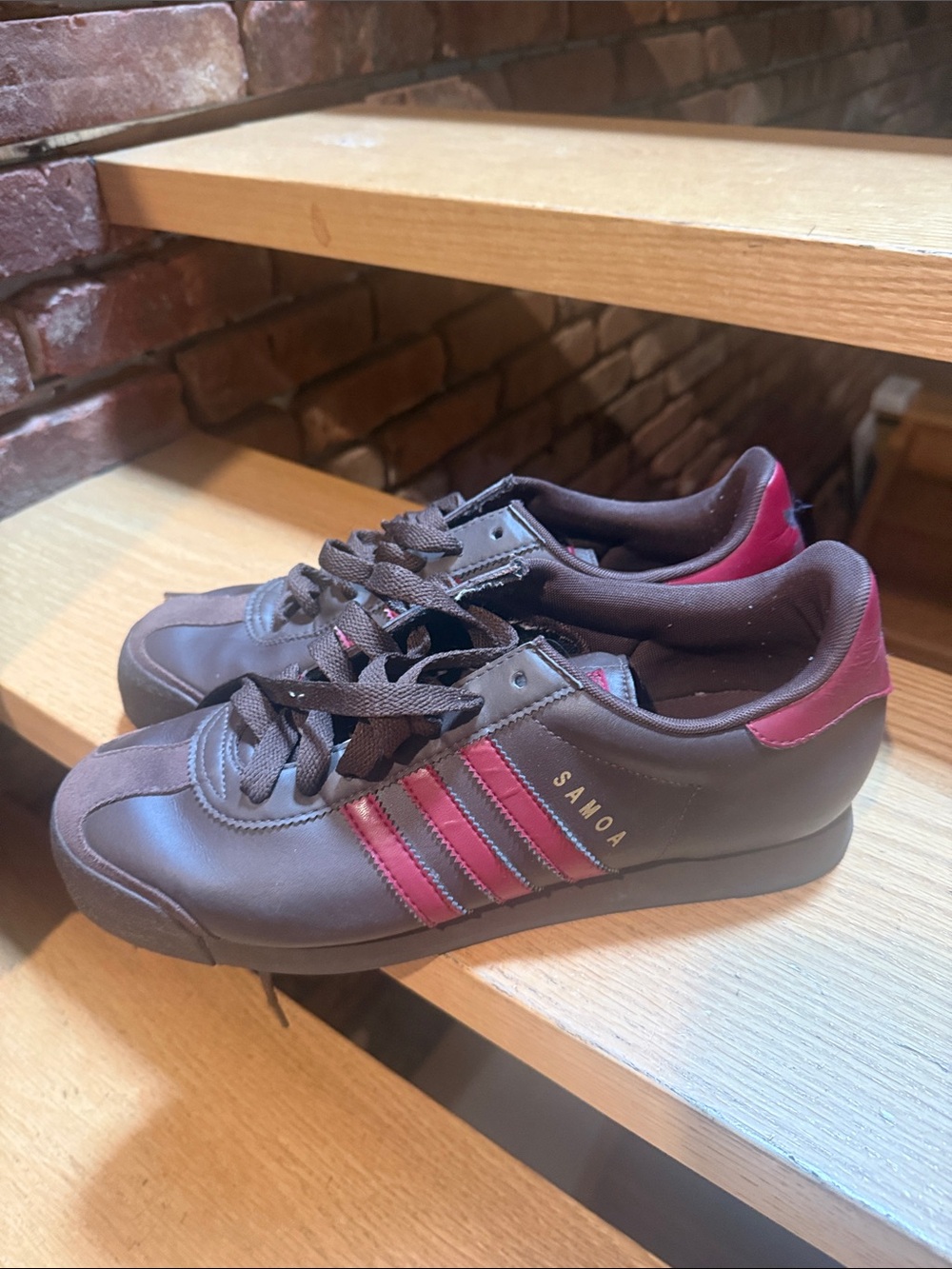 adidas Samoa Brown and Burgundy Retro Sneakers